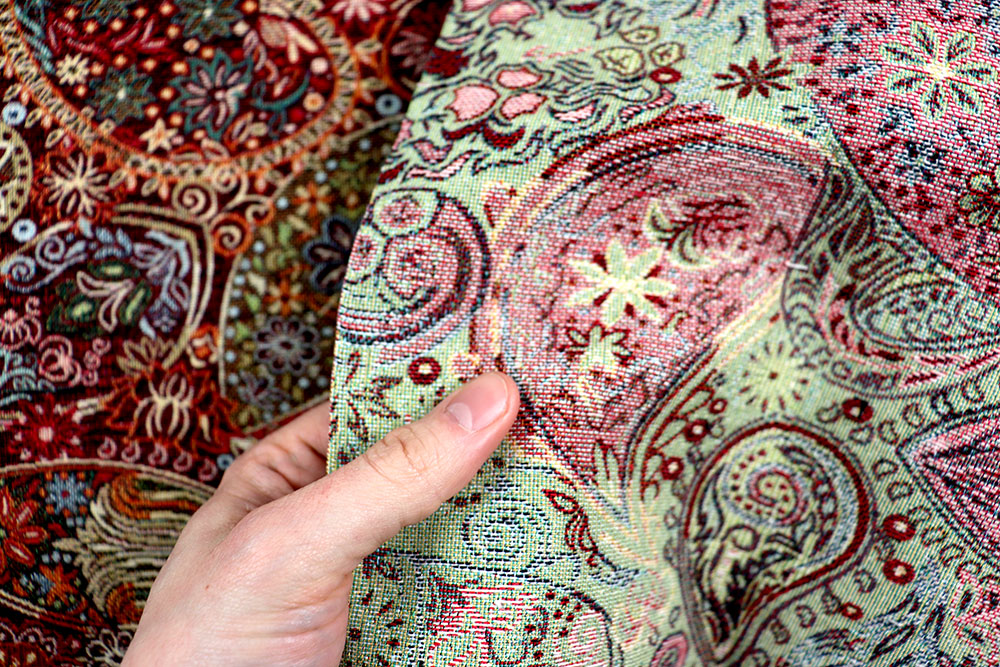 Farbexplosion auf Gobelin - ein Muss für ausdruckstarke Deko-Ideen, Polster, Taschen und mehr Ds6349 Dekostoff Gobelin Paisley S4 Dekostoffe NEU  Gobelin - Paisley Fire