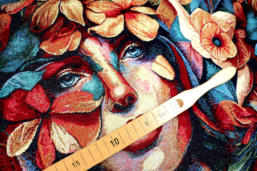 Farbenprächtiges, opulentes Design, aufwendig verwoben - ein Traum von einem Gobelin! Ds6379 Gobelin Gesichter Blumen S4 Dekostoffe NEU  Gobelin - Flower Faces