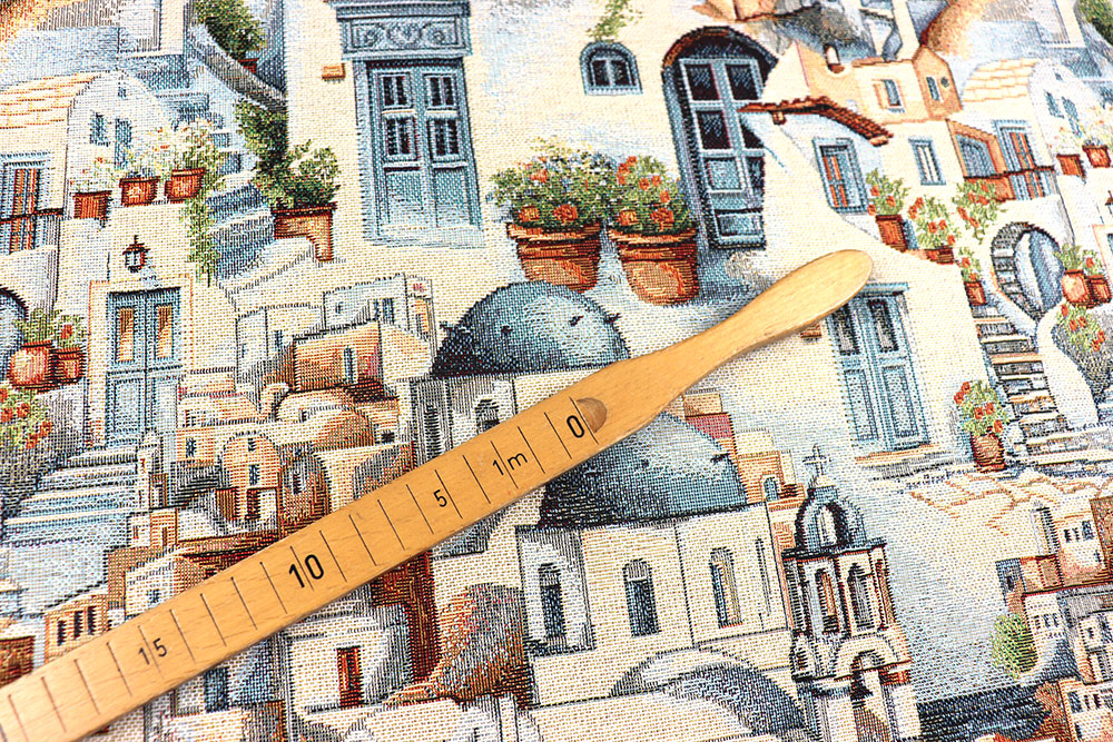 Bereit für einen Trip in mediterrane Gefilde? Mit diesem wunderschönen Gobelin kein Problem! Ds6380 Gobelin Gesichter Santorini S4 Dekostoffe NEU  Gobelin - Santorini