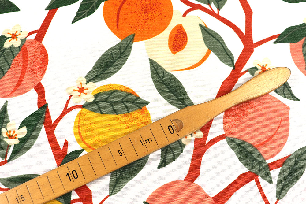 Sommerlich, fruchtig, frisch und wasserabweisend - ein Dekostoff der Extraklasse! Ds6398 Outdoor Dekostoff Pfirsich S4 Dekostoffe Obst/Gemüse Outdoor-Dekostoff - Peachy