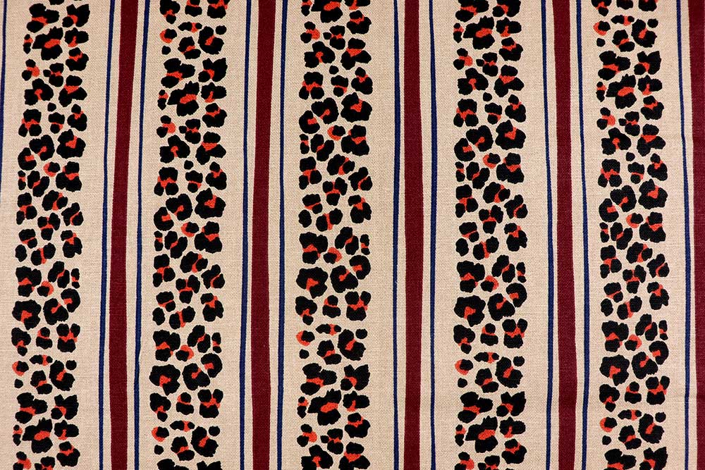 Canvas aus reiner Baumwolle mit trendigem Mustermix aus Streifen und Leo Ds6407 Baumwolle Dekostoffe Leo Streifen S4 Dekostoffe Retro Baumwoll-Dekostoff - Leo Stripes
