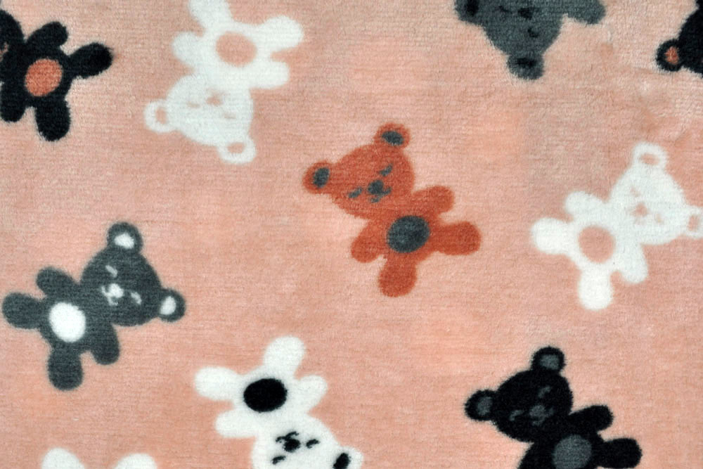 Dieses tolle Wellness Fleece kann von beiden Seiten verarbeitet werden - Ihrer Kreativität sind keine Grenzen gesetzt Fl5157285 Wellness Fleece Teddy Pink Punkte(1) Kinderstoffe Wende-Wellness-Fleece - Punkte und Teddys - Rosa