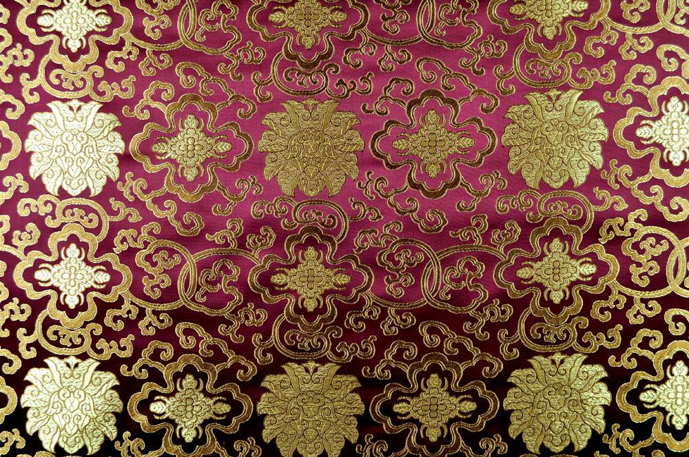 Sehr schöner Seidenimitat-Stoff, aus verschiedenfarbigen Garnen hochwertig gewoben Fn1035 China Seidenimitat Ornament Bordeaux    Z1 China Seidenimitat China-Seidenimitat - Ornament - Bordeaux