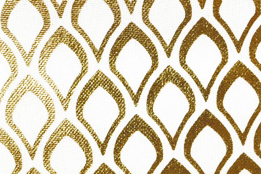 Toller Stoff mit effektvollem Design Fn1209 Effektstoff Marrakesch Weiss Silber Neu Glanzstoffe Effektstoff Marrakesch - Weiß/Gold