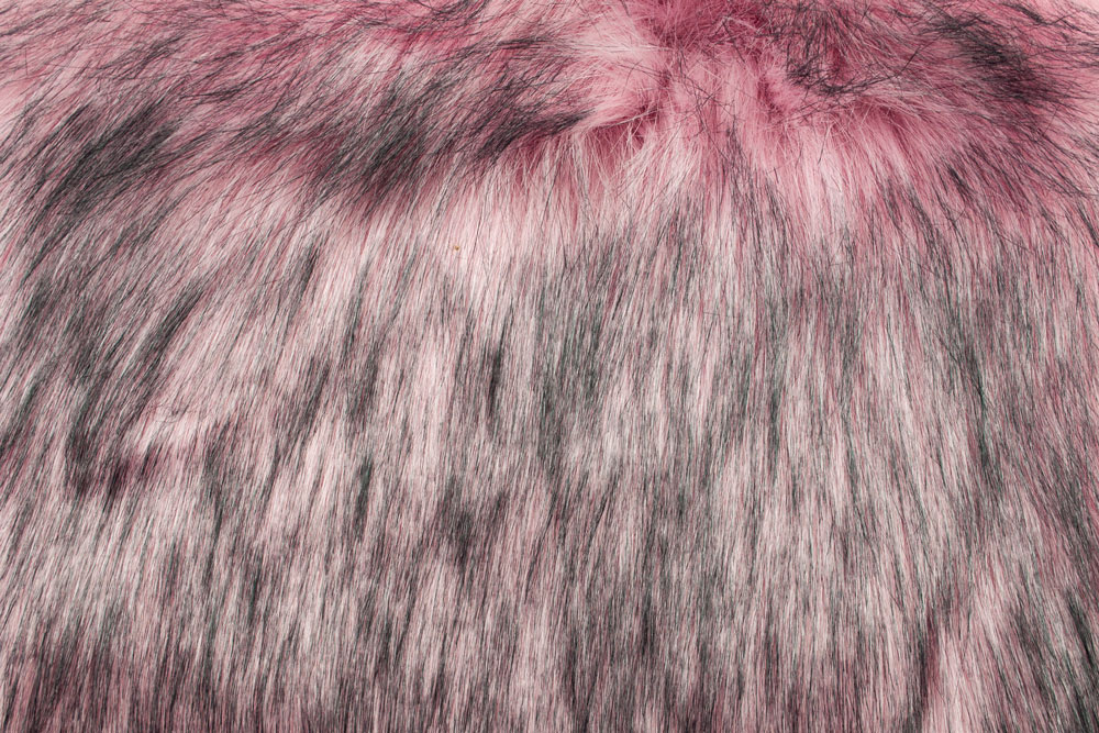 Schickes Fell-Imitat in Rosa/Grau - für alle die Rosa lieben Fp1068 Eisprinzessin Pelzimitat Pelz-Imitat Eisprinzessin