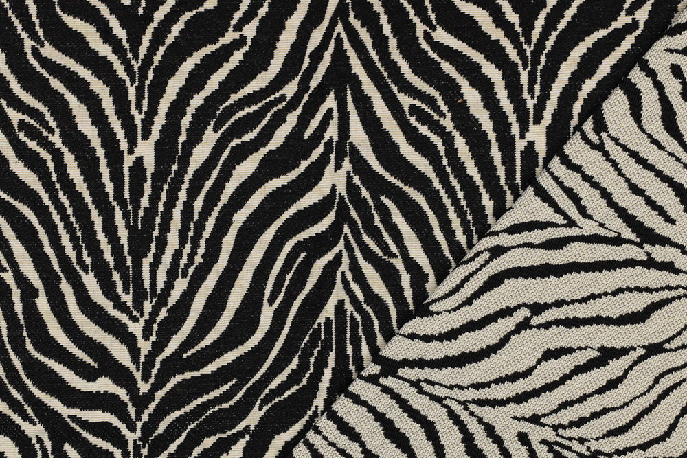 Gobelin mit tropisch angehauchtem Muster in schönen Grüntönen - ein Hingucker für Ihre DIY-Ideen! Gobelin Zebra Dekostoffe NEU  Gobelin Basic - Zebra