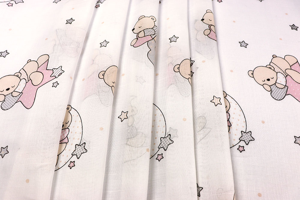 Bärenstarker Gardinenstoff - transparent, überbreit, zum Knuddeln! Gs5140 Gardinenstoff Baerchen S4 Kinderstoffe Gardinenstoff Bleiband - Bärchen - 280 cm