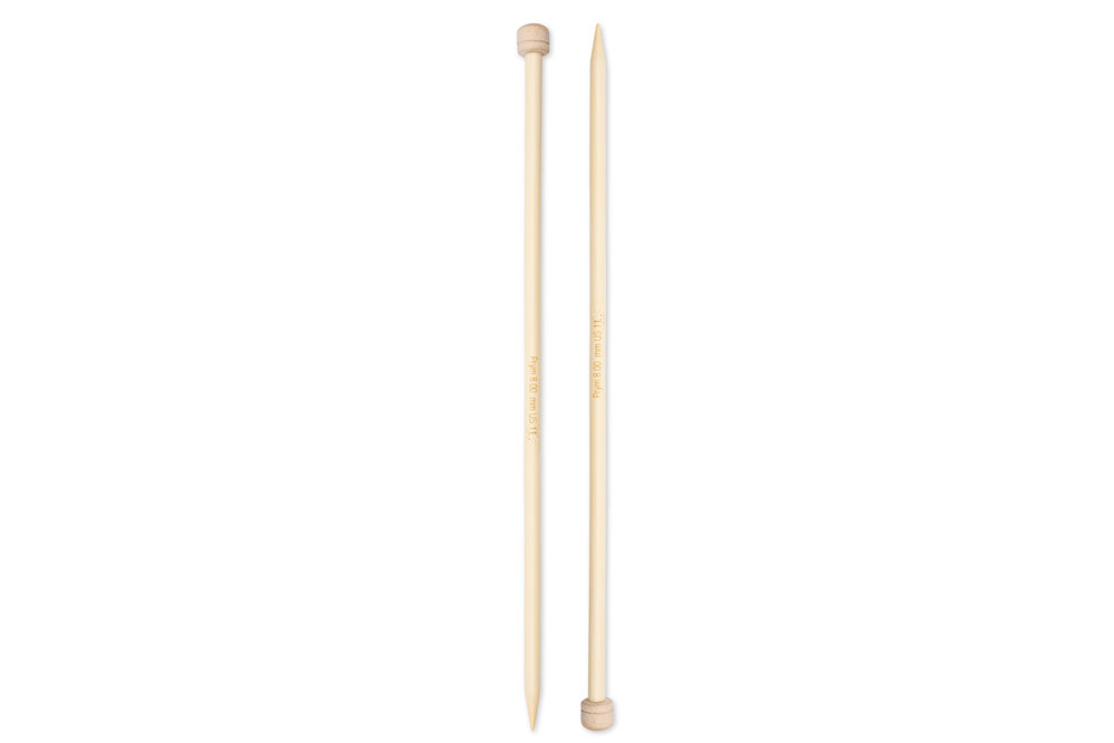 Ks1131 Stricknadeln Jackenstricknadeln Prym 33 cm - 8,0 mm Bambus