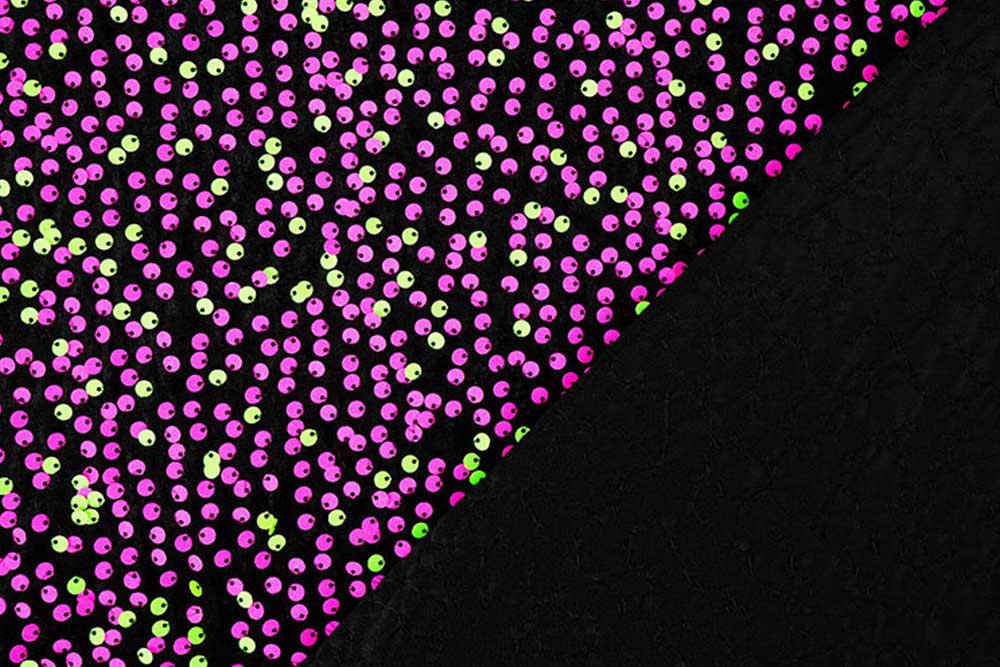 Edel bestickter Paillettenstoff mit atemberaubendem Glanz. Pailletten Samt Neon Pailletten Stoffe Pailetten auf Samt - Neon