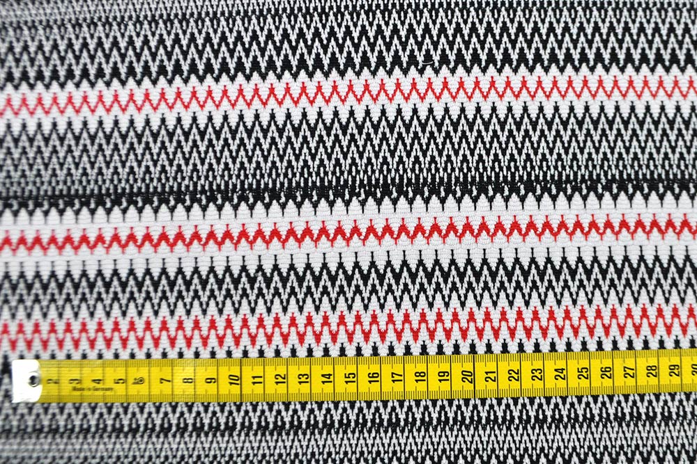 Toller Stoff in super Qualität mit hübschem Muster in  ethnischen Stil und zum TOP-Preis! Sp141017 Bekleidungsstoff Zickzack S4y Frank Walder Strick-Jacquard - Ethno-Style - Rot