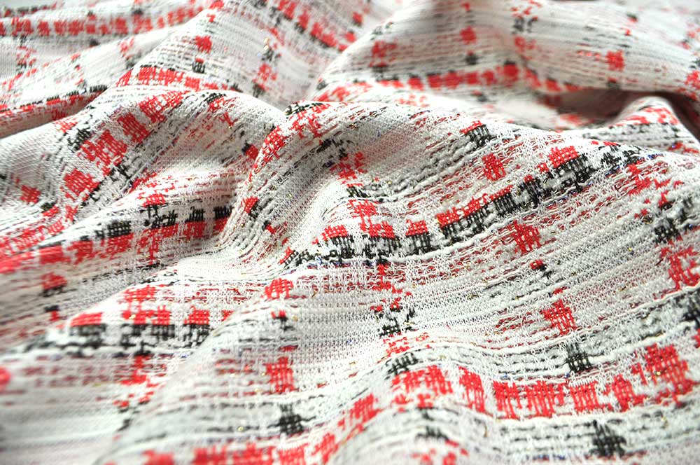 Karierter Strickstoff mit edel glitzernden Metallsprenkeln Sp145015 Glitzer Strick S4 Sale Winterstoffe Glitzer-Strick - Nizza