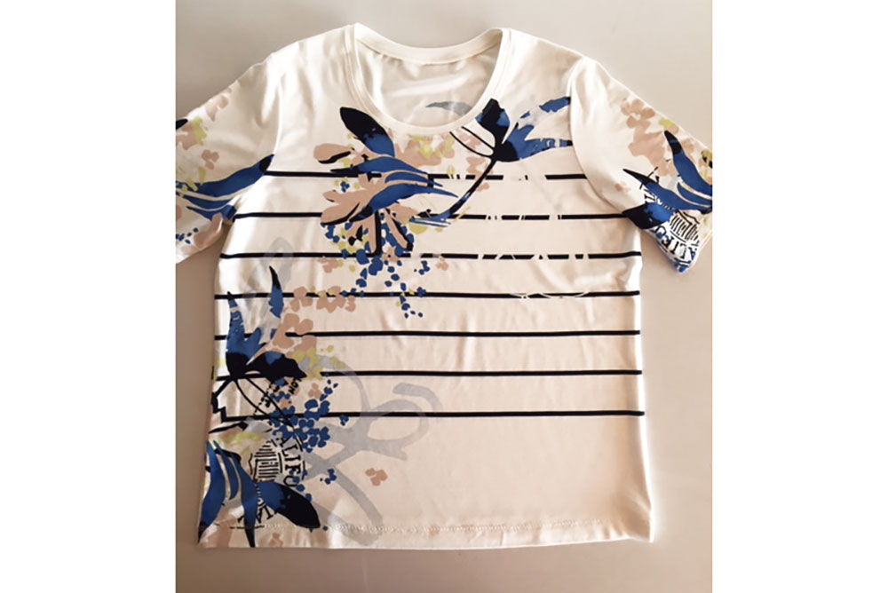 Apartes Design auf geschmeidigem Jersey, der jede Bewegung mitmacht! Sp148272 Frank Walder Viskose-Paneljersey - Stripy Summer