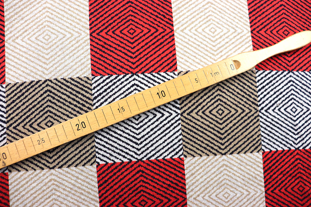 Schön warmer, dicker Bekleidungsstoff mit Mustermix aus großen Karos und Rauten Sp155032 S4 Sonderposten NEU Jacquard-Jersey - Fashion Checky