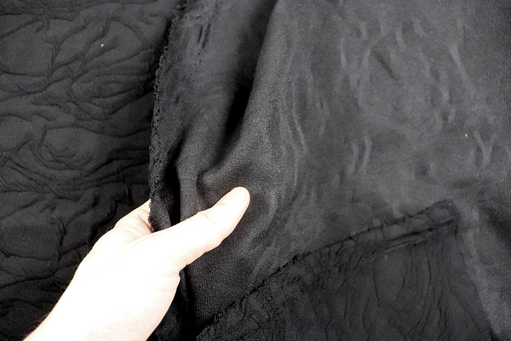 Stretchiger Stoff mit modischer Struktur für Hosen, Röcke, Shirts und mehr Sp155228 Frank Walder Mode-Jacquard - Black Dream