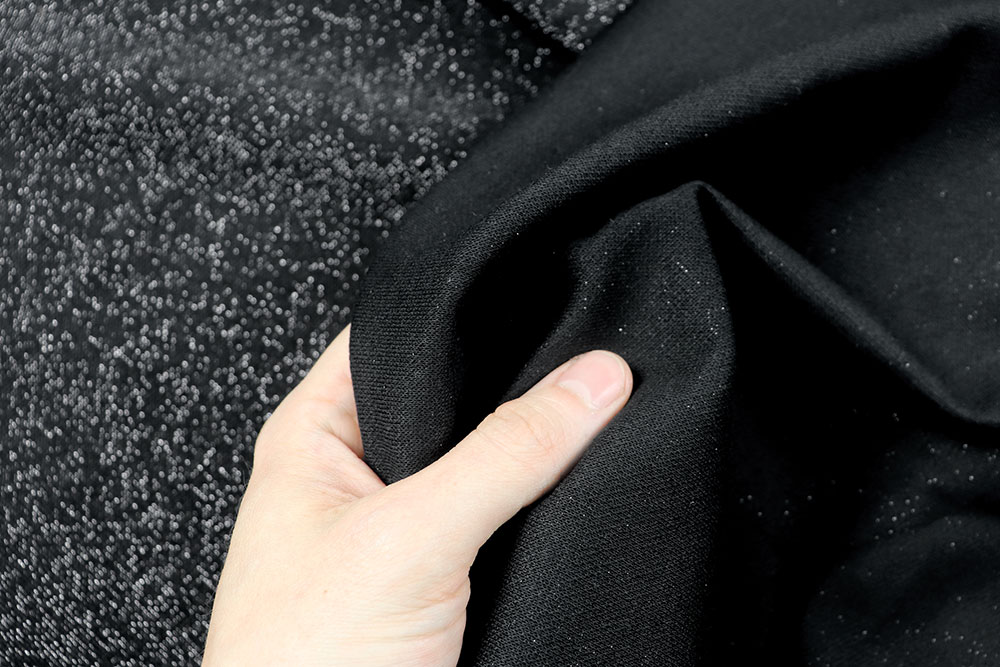Purer Glamour: Atemberaubend schöner Stoff uas hochwertigem Materialmix Sp155252 Frank Walder Glitzerstoff - Premium Black