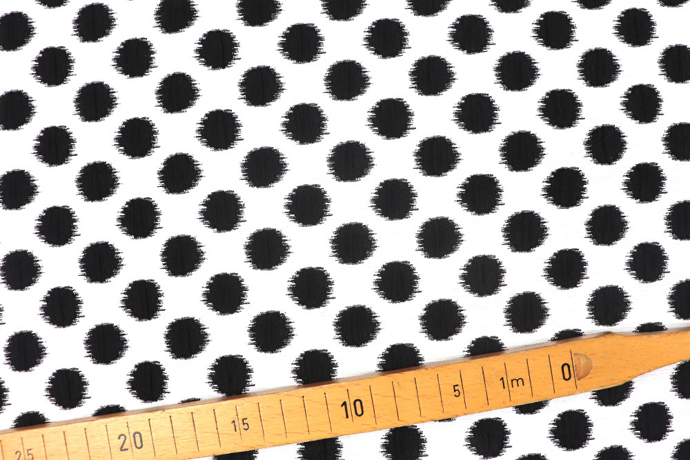 Edler Bekleidungsstoff mit Punktemuster in Schwarz/Weiß Sp155410 Frank Walder Mode-Jacquard - Dots