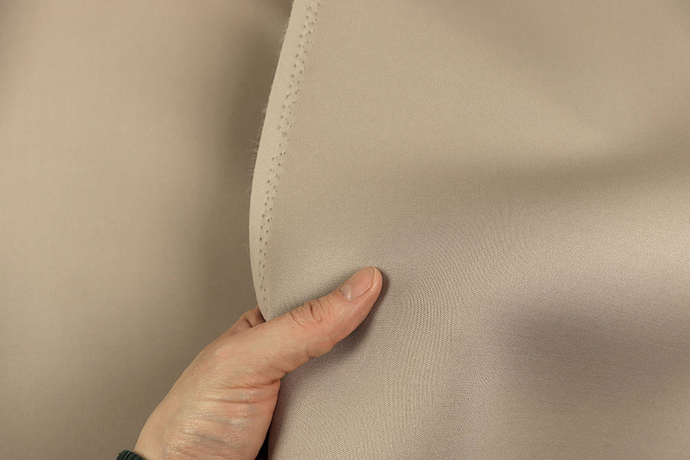 Hochwertige Neopren-Meterware, dick, schwer, geschmeidig! Sp163025 Neopren Beige(1) Uni Bekleidungsstoffe Neopren-Stoff - Beige