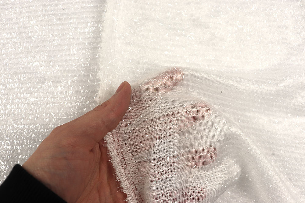 Der pure Glitzertraum - dieser Lurex ist ein Alleskönner zum kleinen Preis! Sp168005 Lurex Weiss Tüll + Spitze Lurex-Tüll - Glamour - Weiß