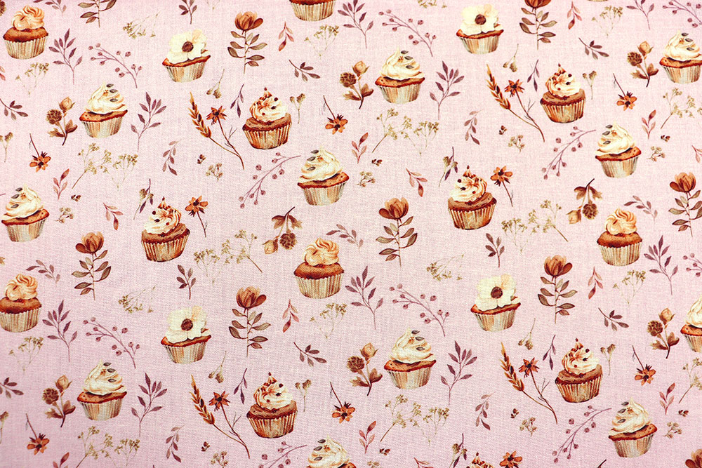 Hmm, lecker! Bei diesem feinen Baumwollgewebe kriegt man direkt Lust, zu schnabulieren! Sp170013 Baumwollstoff Cupcakes Rosa S4 Baumwolle Kinder Baumwollstoff - Blumen und Cupcakes - Rosa