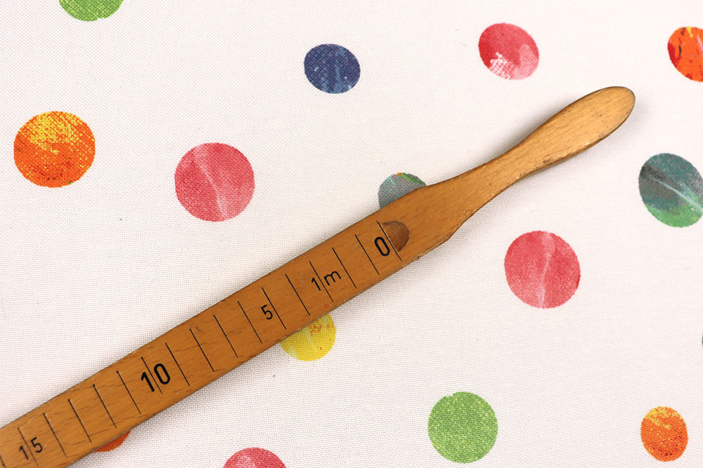 Knallbunte Punkte im Aquarellstil auf pflegeleichtem Mischgewebe - für fröhliche Deko-Ideen! Sp174035 Dekostoff Punkte S4 Digital-Drucke Dekostoff Digitaldruck - Bunte Punkte