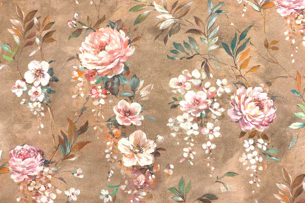 Romantisches Blumenmotiv, detailreich verziert, für Kissen, Vorhänge und vieles mehr Sp177032 Dekostoff Rosen Braun S4 Dekostoffe NEU  Dekostoff - Vintage Rosen - Erde