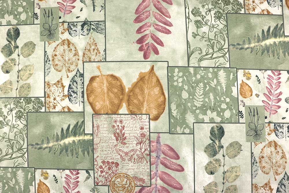 Wunderschöner Mustermix in harmonischen Farben auf hochwertiger, robuster Grundware Sp177036 Dekostoff Patchwork S4 Dekostoffe Patchwork Dekostoff - Pflanzen-Patchwork
