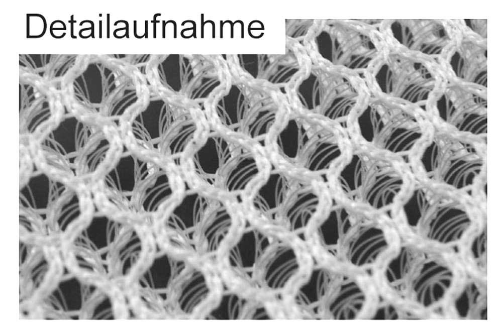 10 mm starkes Abstandsgewebe mit ÖKO-TEX 100 Zertifikat für alle Arten von Polsterungen Tg1062 Abstandsgewirke Hand Medizinischer Bereich Abstandsgewebe - 10 mm stark - Weiß