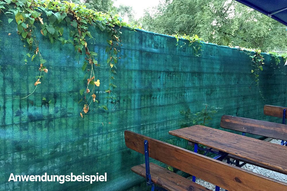 robustes und UV-stabiles Gewebe mit eingearbeiteten Knopflöchern Windschutz Gruen Z1 Gartenbau Wind- Sichtschutzgewebe - 1,8 Meter breit bzw. hoch