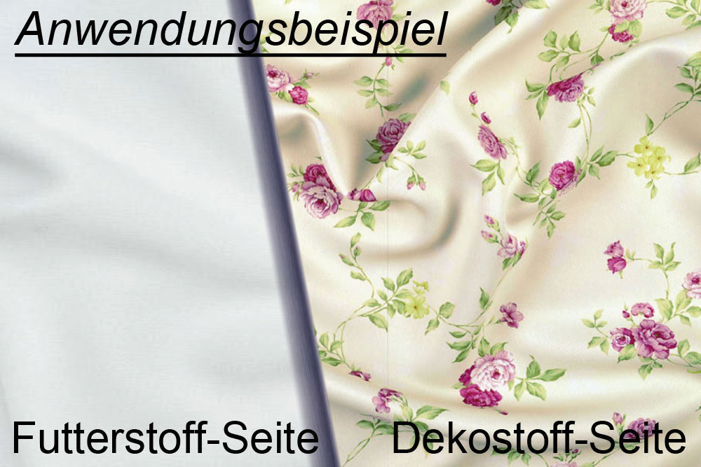 Futterstoff zum Unterfüttern von Gardinenstoffen in Überbreite 6 Blackout / Verdunkelung Blackout Gardinenfutter - 280 cm breit