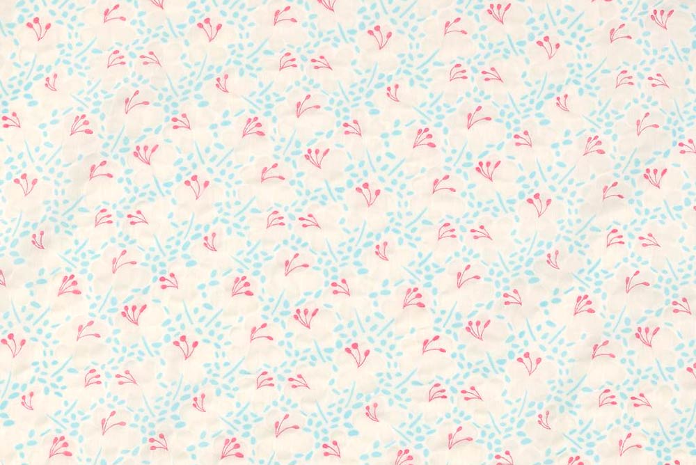Blue Summer is Here! Edler Bekleidungsstoff aus reiner Baumwolle, mit feinem Blütenmuster in Ausbrennertechnik Bk7490 Ausbrenner Bluemchen Hand Baumwolle Blumen Baumwollstoff Ausbrenner - Blue Summer