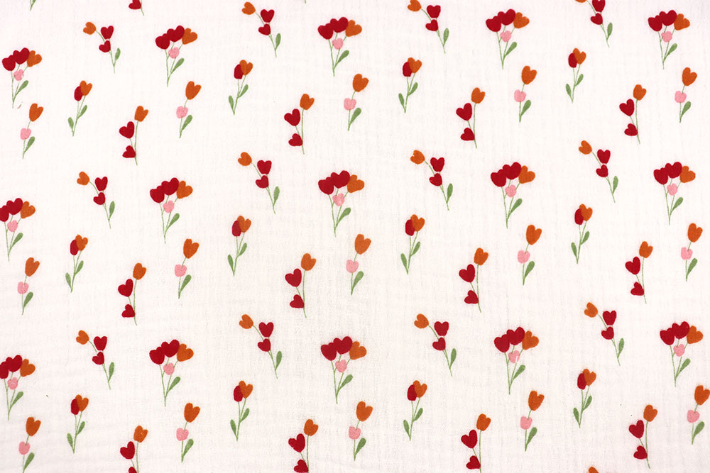 Herzallerliebster Bekleidungsstoff aus locker gewebter Baumwolle - ein Musselin für Frühlingsgefühle! Bk7916 Musselin Bluemchen S4 Baumwolle Blumen Musselin - Frühlingsblumen