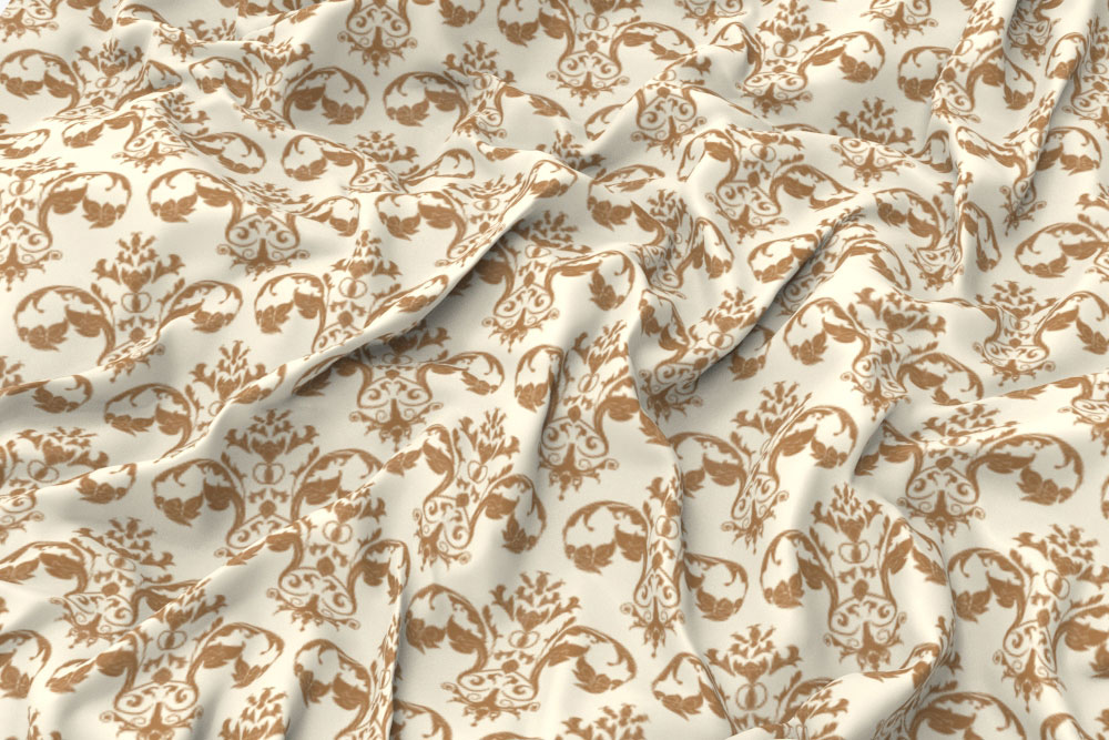 Edler Barock-Blackout in schön klassischen Farbgebungen 100891 Blackout Stoff Barock Klassik Creme Braun Blackout / Verdunkelung Blackout - Louis Philippe Klassik Creme/Braun