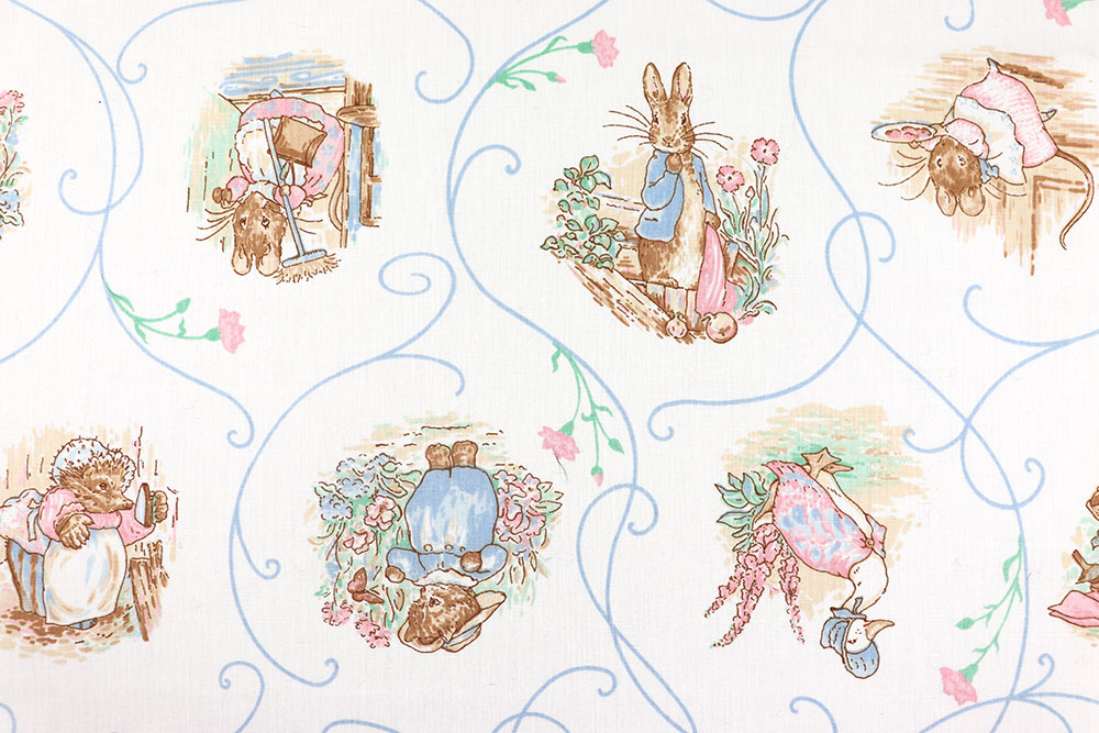Nostalgie pur für Fans des berühmten Hasen und filigraner britischer Zeichnungen Co6884 Baumwollstoff Peter Hase S4y Kinderstoffe Baumwollstoff - Gans, Hase und Kätzchen