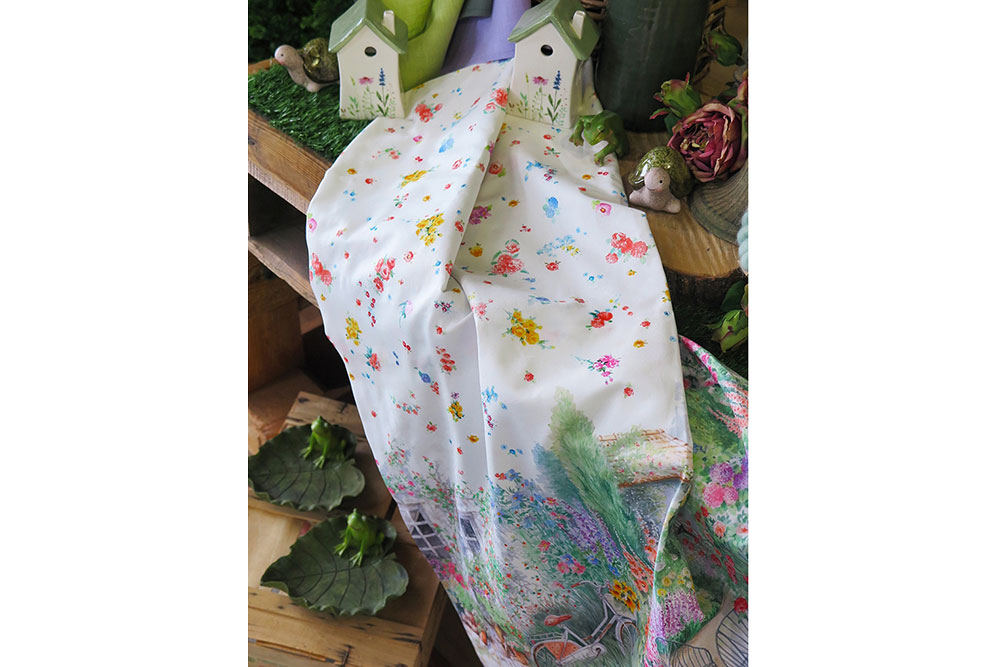 Romantische Aquarelloptik, Frühlingsfarben und reine Naturfaser - ein Stoff, der verzaubert! Co6902 Baumwollstoff Digital Blumen Fr Baumwolle Blumen Baumwoll-Dekostoff Digital - Mittags im Garten