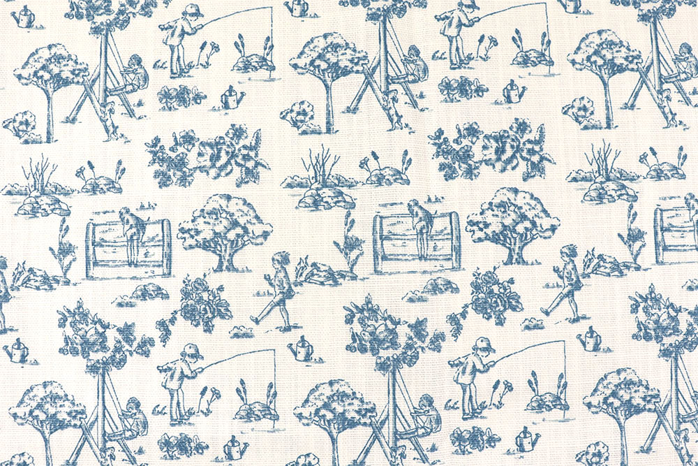 Pure Nostalgie - dieser Stoff erinnert an Zeiten, in denen es die größte Freude war, draußen zu spielen und nicht am Smartphone zu hängen! Co6953 Baumwollstoff Toile De Jouy S4 Baumwolle sonstige Baumwollstoff - Toile de Jouy - Spielplatz