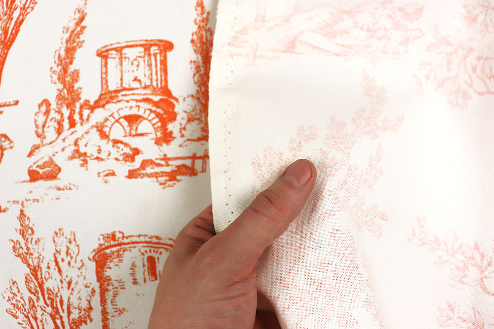 Pure Romantik mit starker Kontrastoptik - 100% Baumwolle für natürliche Kreationen! Co7019 Baumwollstoff Toile De Jouy Weiss Orange S4y Baumwolle sonstige Baumwoll-Dekostoff - Toile de Jouy Amor - Weiß