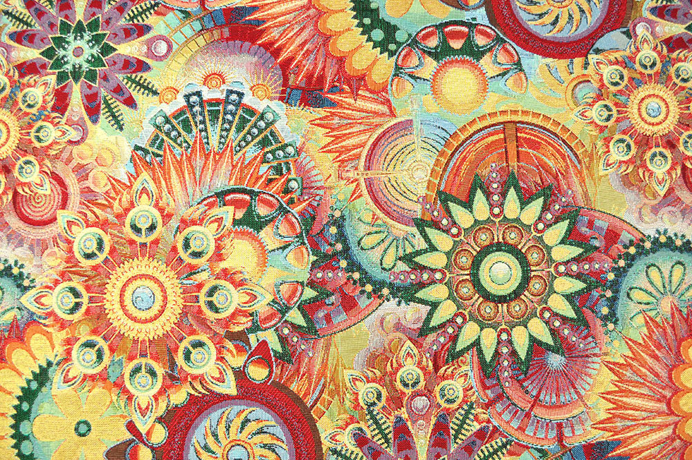 Außergewöhnliches, farbenfrohes Mandala-Design, aufwendig verwebt - ideal für diverse Einsatzbereiche Ds1779 Dekostoff Gobelin Mandala S4 Gobelin sonstige Mandala Ophelia - Gobelin-Stoff