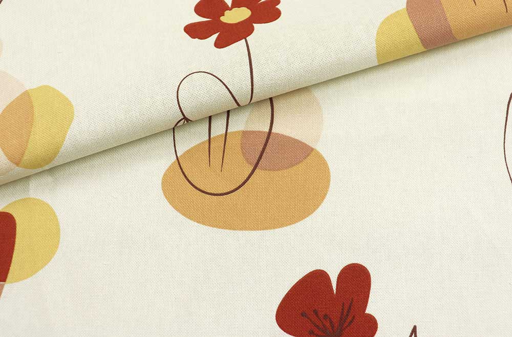 Zeitlose Eleganz für Ihr Zuhause – Dekostoff mit stilisiertem Blumen-Design Ds1956 Dekostoff Retro Dekostoffe Retro Dekostoff - Retro-Blumenvase