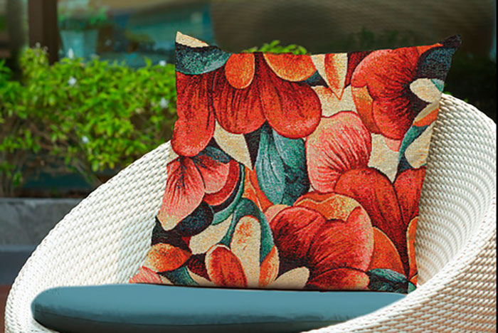 Überbreiter Gobelin mit farbenfrohem Muster für opulente, großflächige Dekorationen Ds3305 Gobelin Blumen S4 Taschenstoffe Gobelin - Teneriffa - 280 cm