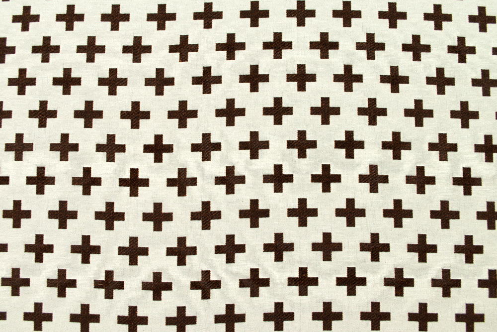 Schön gemusterter Dekostoff für interessante Deko Ds5729 Jacquard Kreuze Braun4 Dekostoffe sonstige Dekostoff Jacquard - zweiseitig - Kreuze - Braun/Creme