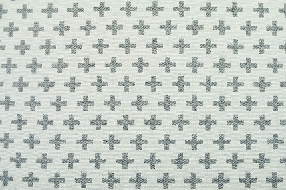 Schön gemusterter Dekostoff für interessante Deko Ds5729911 Jacquard Kreuze Grau1 Dekostoffe Jacquard Dekostoff Jacquard - zweiseitig - Kreuze - Grau/Weiß