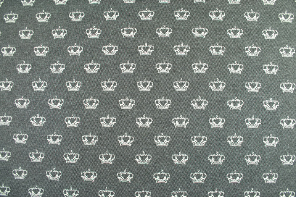 Jacquard in Top-Qualität mit eingearbeitetem Kronen-motiv Ds5930970 Jacquard Kronen Grau S4 Dekostoffe Jacquard Jacquard-Dekostoff - Monaco - Grau