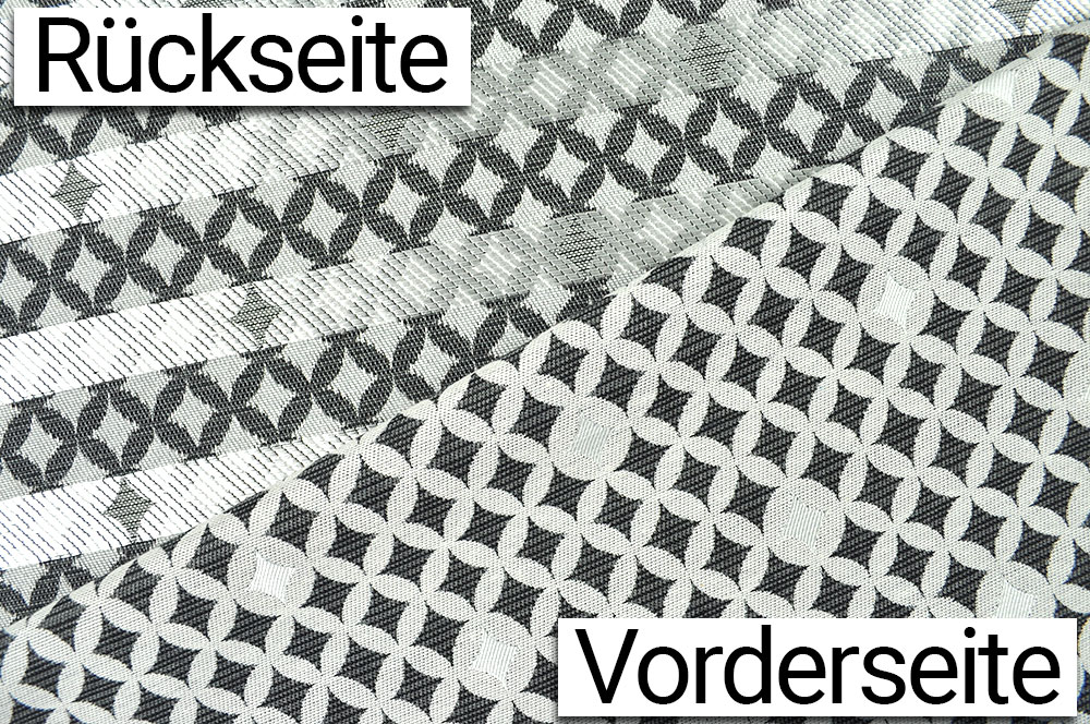 Bei geeignetem Lichteinfall schön glänzender Jacquard mit Rautenmuster in schlichten Grautönen Ds5933 Jacquard Dekostoff Rauten Grau Taschenstoffe Jacquard-Dekostoff - Astral - Anthrazit/Silber