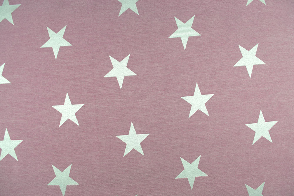 Beidseitig verwendbarer Jacquard mit leichtem Glanz und eingewebtem Sternen-Motiv in Rosa/Creme Ds5943210 Jacquard Sternenglanz Rosa S4 Dekostoffe Sternenglanz - Dekostoff Jacquard - Rosa/Creme