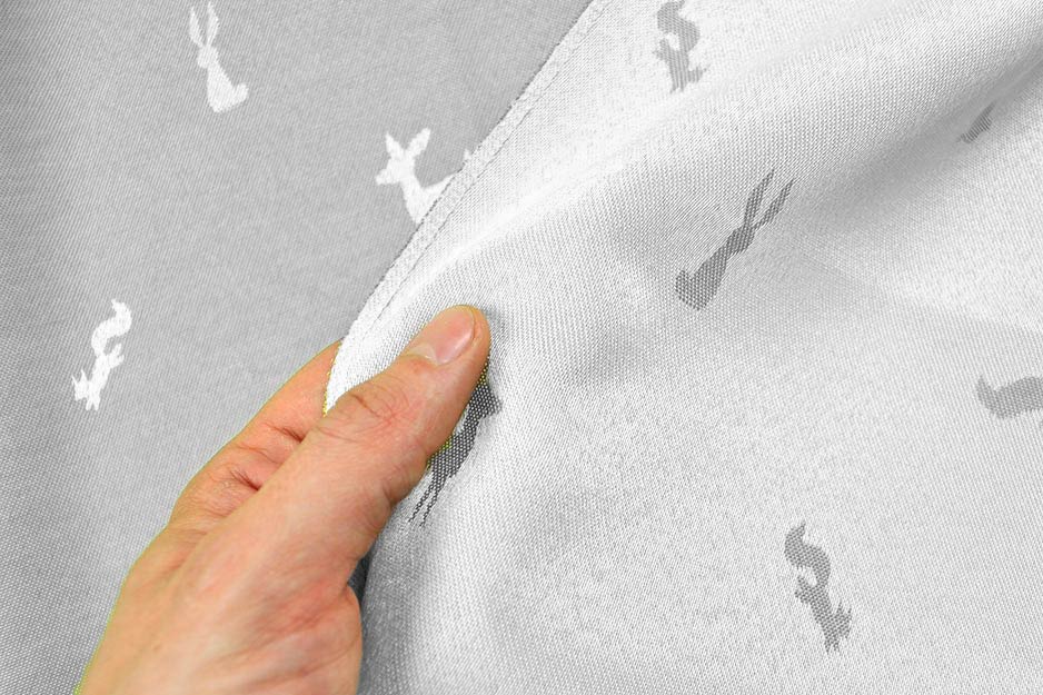 Wunderschöner Stoff mit durchgewebtem Tiermotiv, das garantiert nicht nur Kids verzaubern wird Ds6048 Jacquard Kleine Tiere Grau S4 Sonderposten Gardinen Gardinenstoff - zweiseitig - Kleine Tiere - Hellgrau/Creme