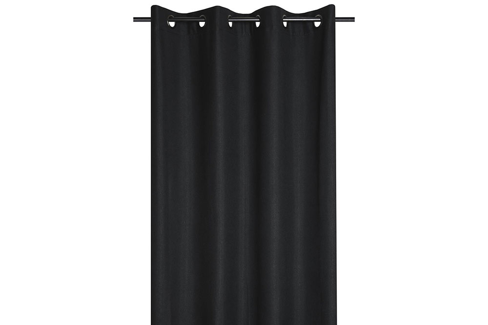 Hier kommt wirklich 0 Licht durch! Der weiche Blackout in Leinenoptik sieht zudem vorne und hinten gleich aus - Doubleface! Ds6180 Blackout Doubleface Schwarz Top-Seller Blackout 100 Prozent - Doubleface - Schwarz