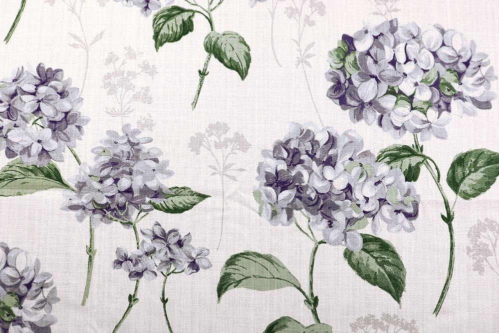 Natürlicher Panama mit romantischem Blumenmotiv, das wie ein Gemälde wirkt - quasi Kunst auf Stoff! Ds6230 Dekostoff Hortensien S4 Baumwolle Blumen Baumwoll-Dekostoff - Hortensien-Idyll