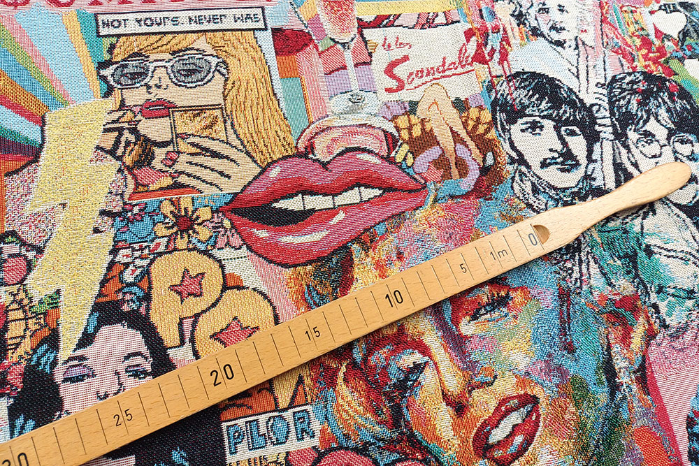 Ein wilder, opulenter Design-Mix aus Pop-Art, Nostalgie und Stars von damals! Ds6243 Gobelin Kuenstler S4 Gobelin sonstige Gobelin-Stoff - Ikonen