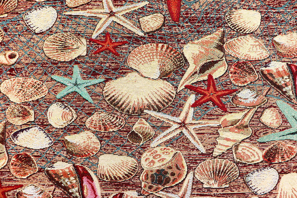 Hochwertiger Gobelin-Dekostoff für echte Seebären - maritimes Design für Urlaubsflair! Ds6348 Dekostoff Gobelin Maritim S4 Dekostoffe NEU  Gobelin - Muscheln und Seesterne