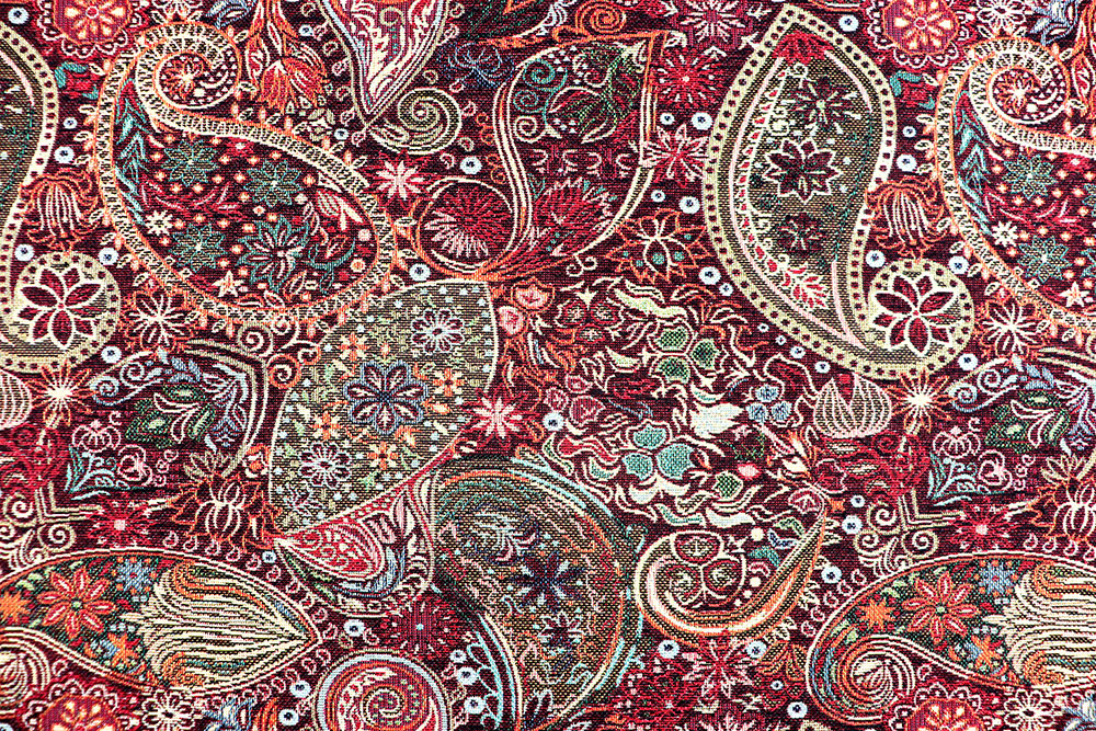 Farbexplosion auf Gobelin - ein Muss für ausdruckstarke Deko-Ideen, Polster, Taschen und mehr Ds6349 Dekostoff Gobelin Paisley S4 Dekostoffe NEU  Gobelin - Paisley Fire